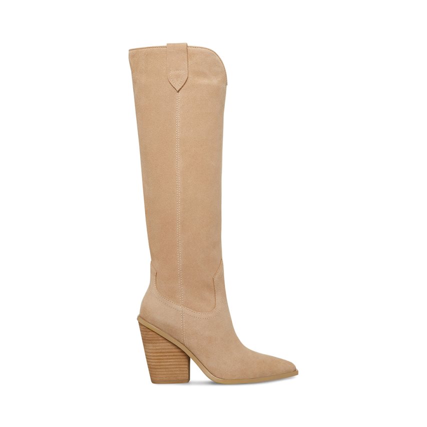 Botas Hasta La Rodilla Steve Madden Brondy Gamuza Mujer Beige | ES DX963E